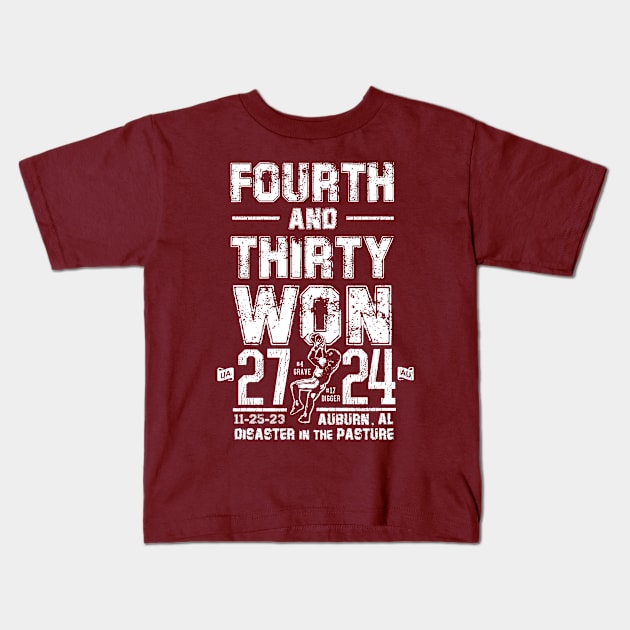 FOURTH AND THIRTY WON Kids T-Shirt by thedeuce